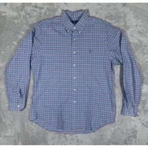 Ralph Lauren Shirt Mens Button Down Large Multi Plaid Long Sleeve Flesh Pony